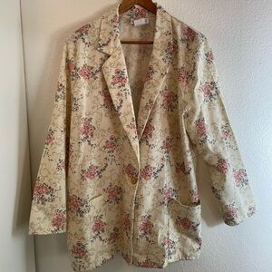 Vtg California Connections Floral Blazer Womens Size L